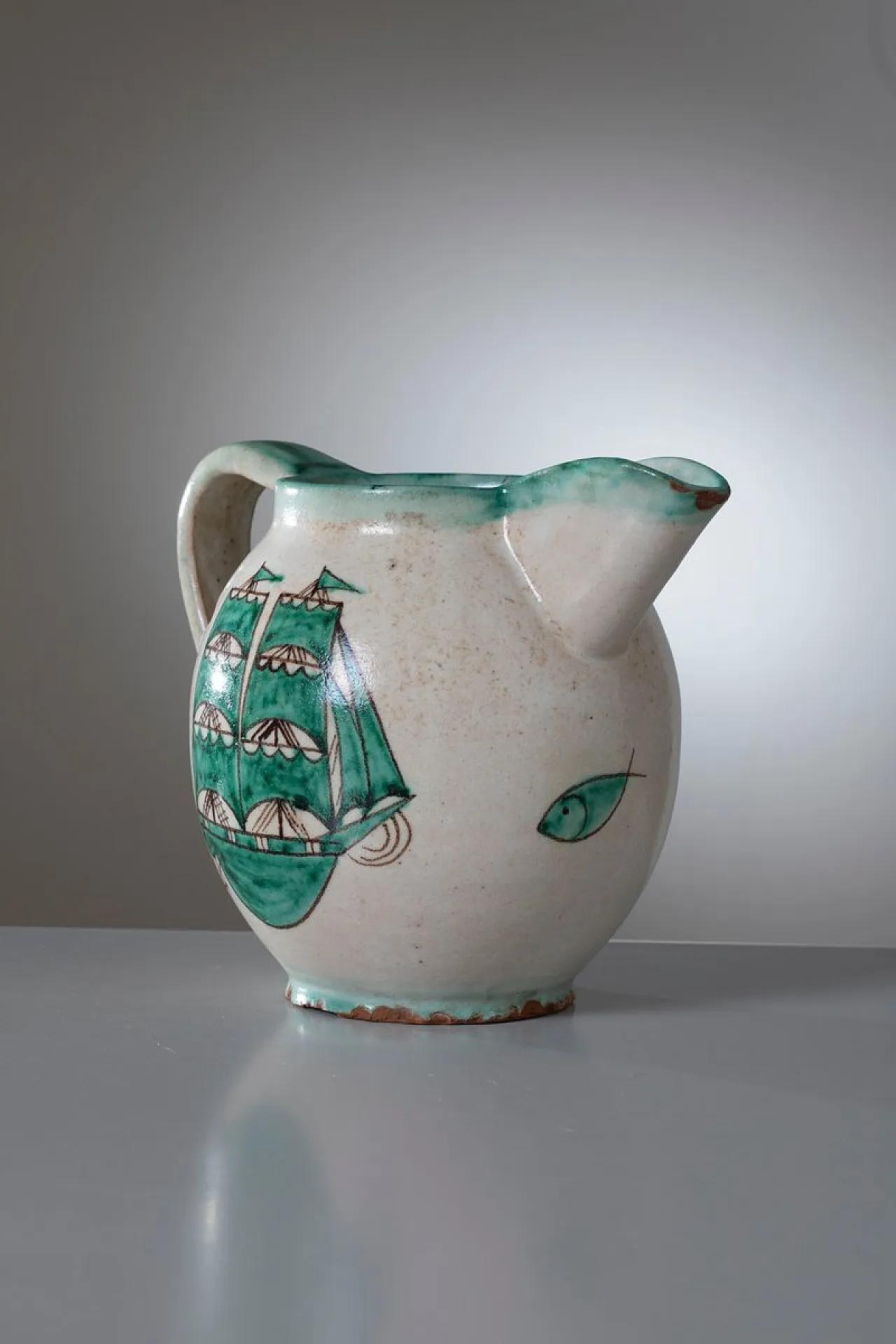 Brocca modernista in ceramica di MACS Vietri, anni '30 4