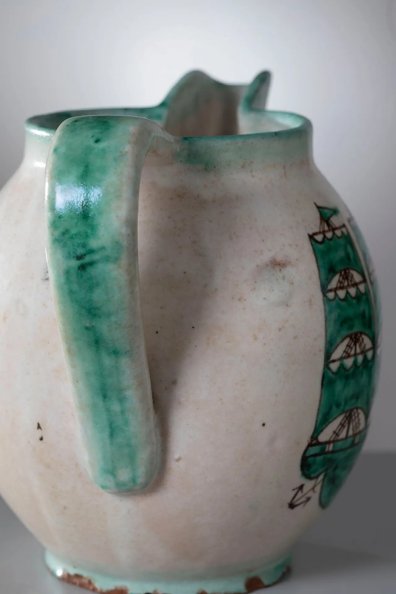 Brocca modernista in ceramica di MACS Vietri, anni '30 7