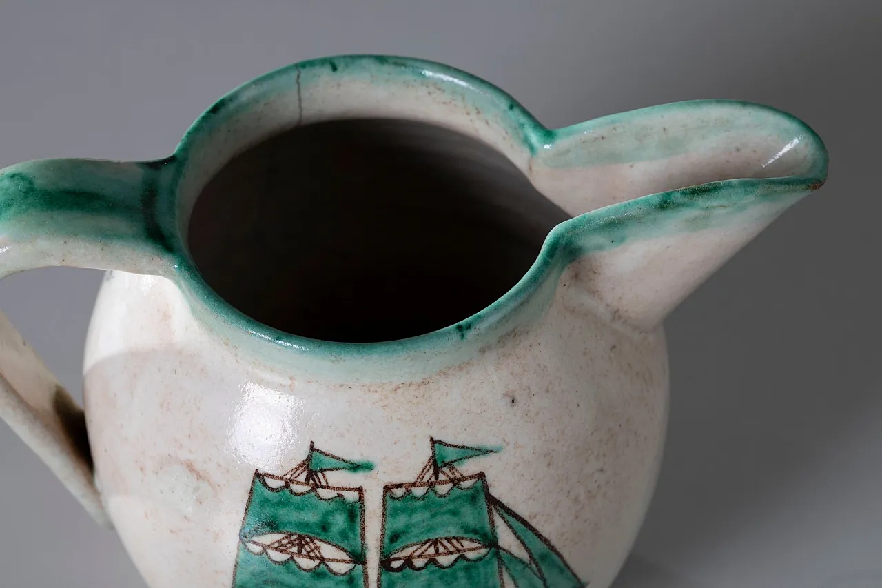 Brocca modernista in ceramica di MACS Vietri, anni '30 8