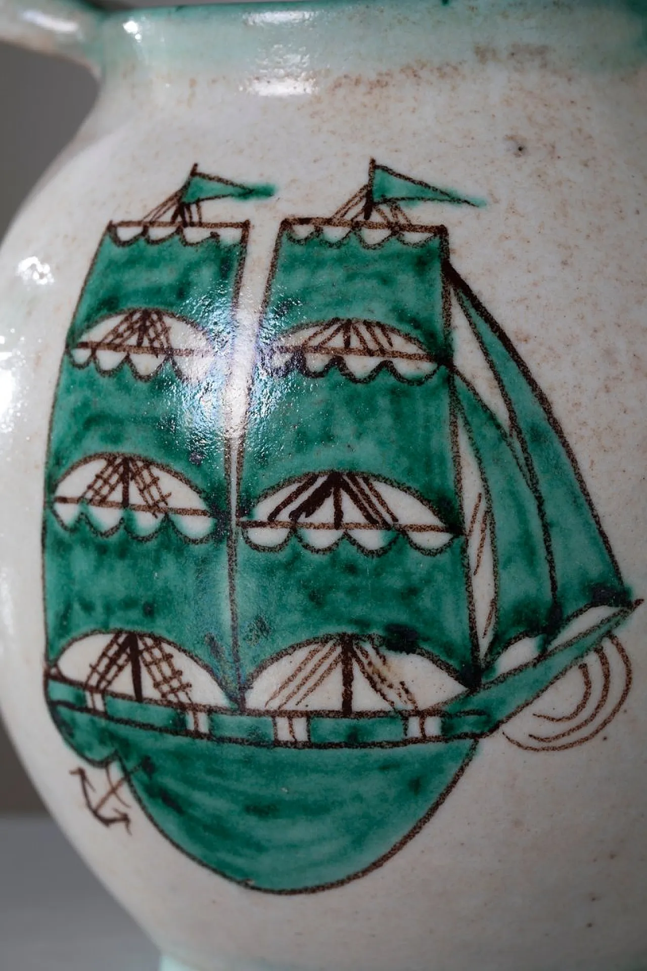 Brocca modernista in ceramica di MACS Vietri, anni '30 9