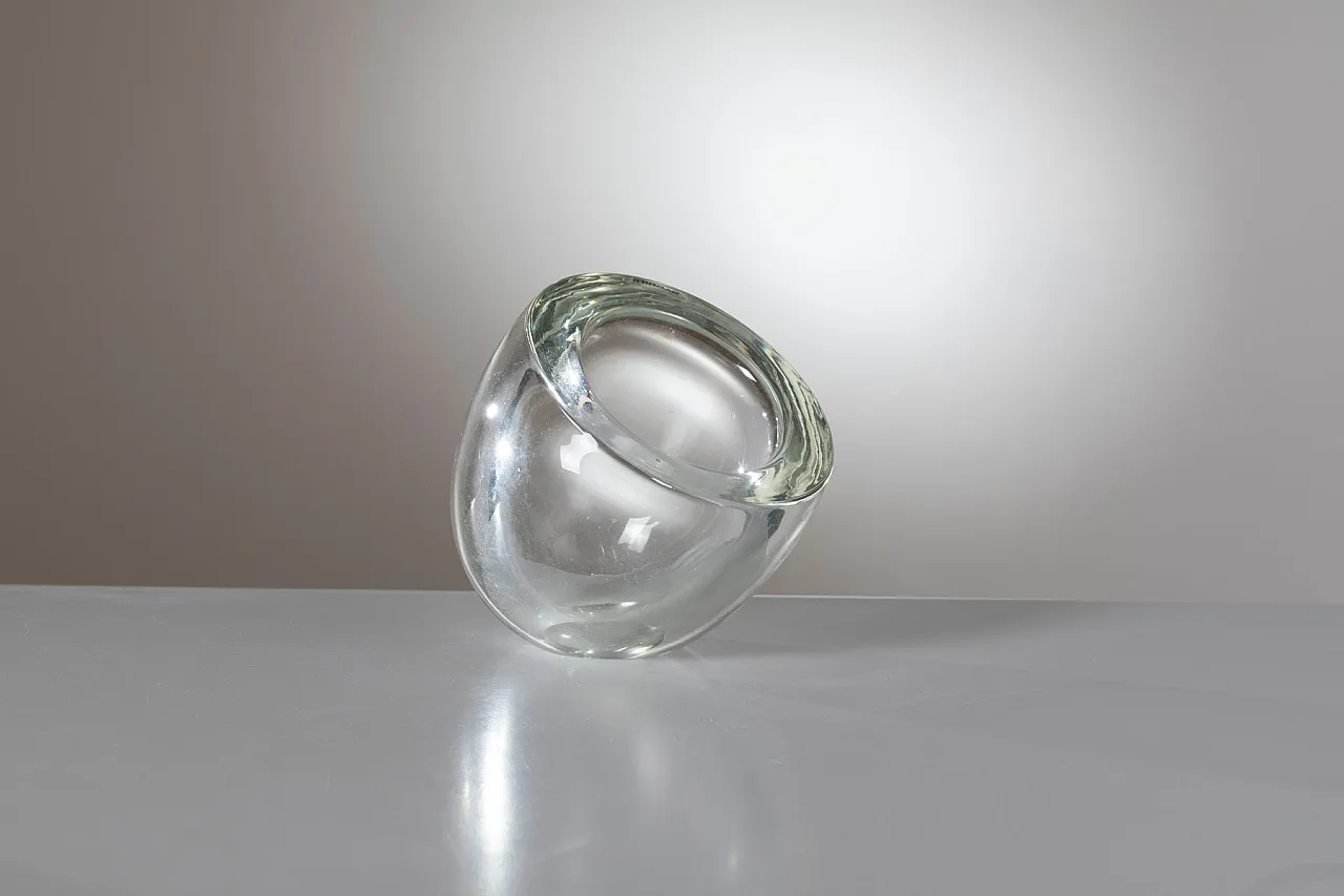 Sculptural clear glass vase by Alfredo Barbini, 1960s 1
