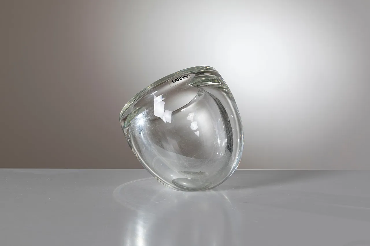 Sculptural clear glass vase by Alfredo Barbini, 1960s 3