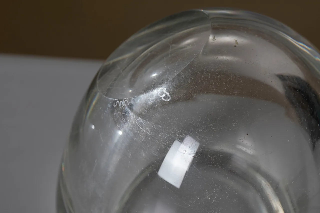 Sculptural clear glass vase by Alfredo Barbini, 1960s 5