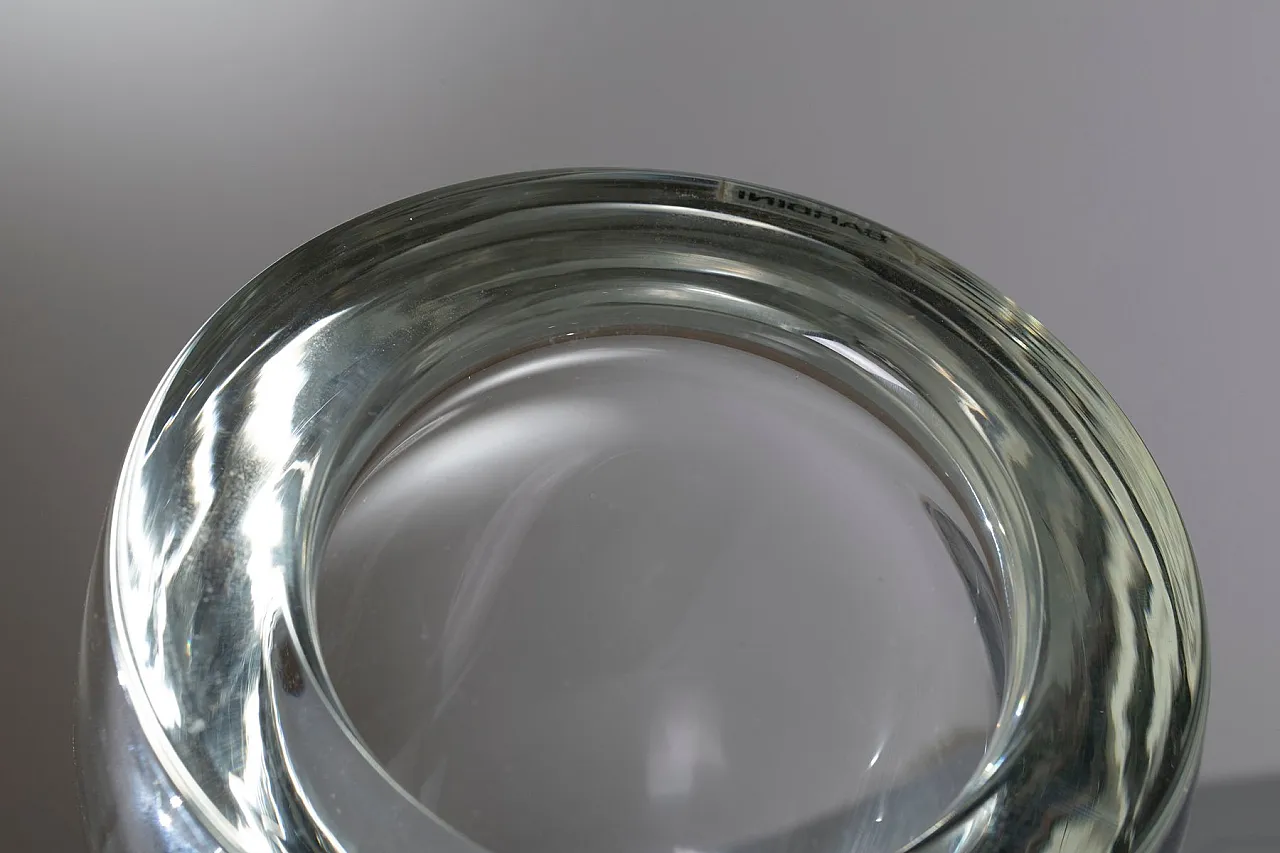 Sculptural clear glass vase by Alfredo Barbini, 1960s 7