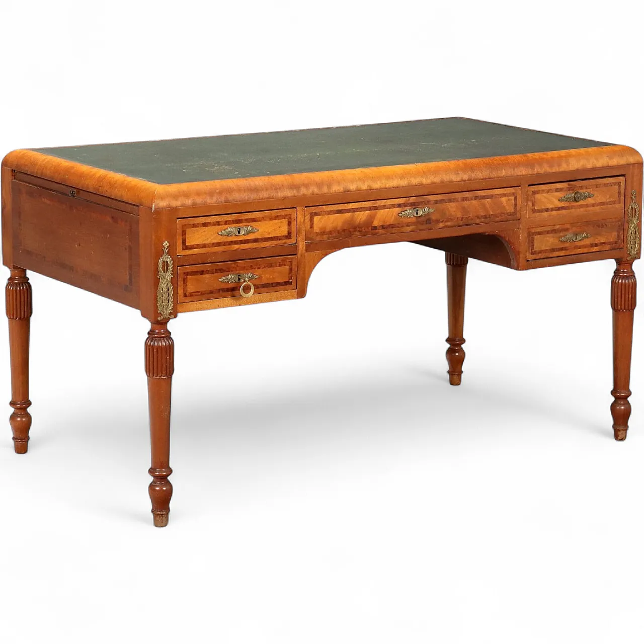 Mahogany desk with mahogany burl threads, 20th century 11