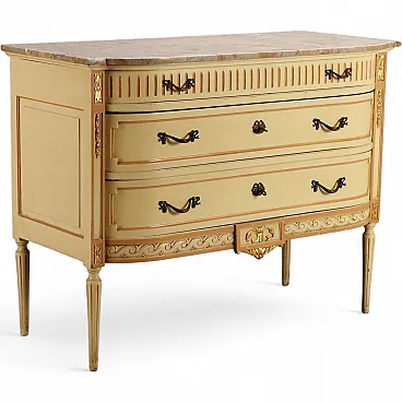 Chest of drawers in lacquered Neoclassical style, 20th century