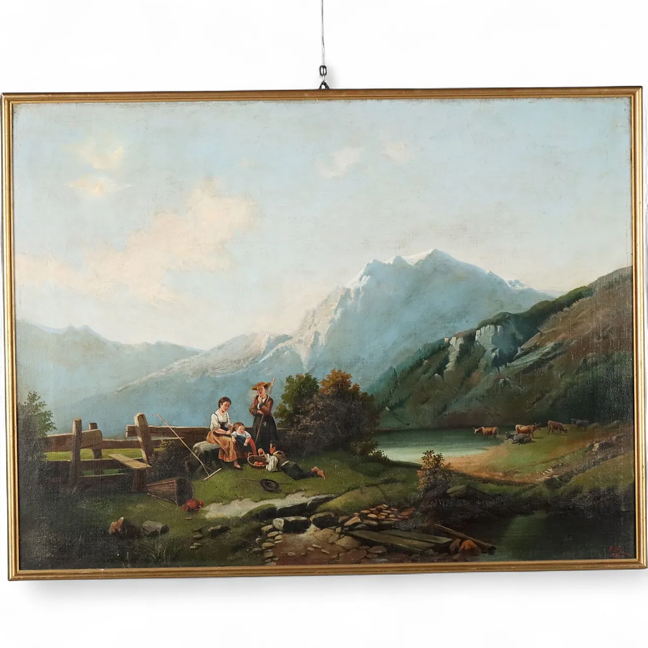 Mountain Landscape with Figures, late 19th century 11