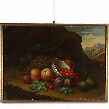 Still Life Painting with Fruit, oil on canvas, 19th century