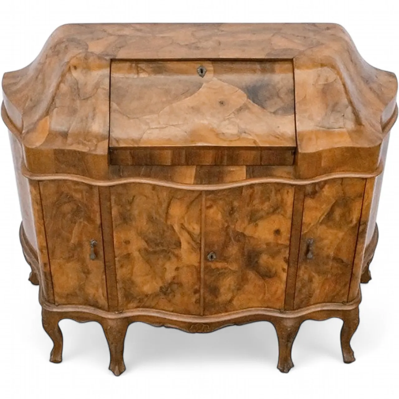 Walnut briar secretaire, early 20th century 14