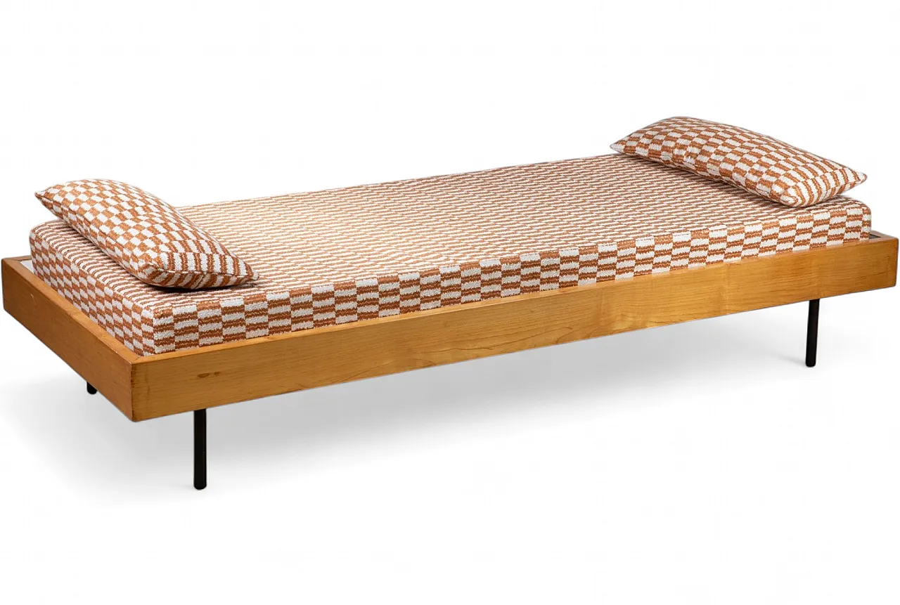 Mid-Century Modern daybed in beech and metal, 1950s 10