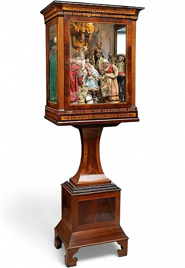 Smith cabinet with a nativity scene depicted inside, 19th century