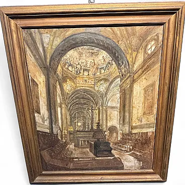 Choir of the Cathedral of Parma, oil on panel, 19th century