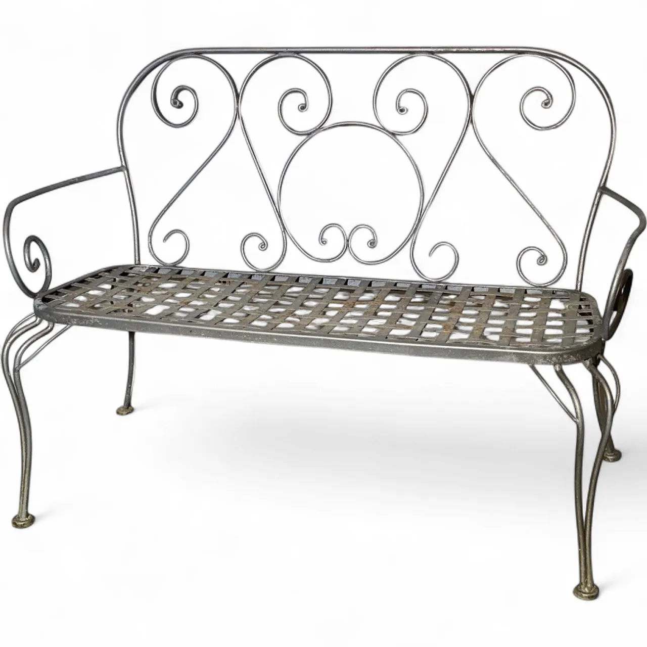 Bench in anthracite colored wrought iron, 1970s 11