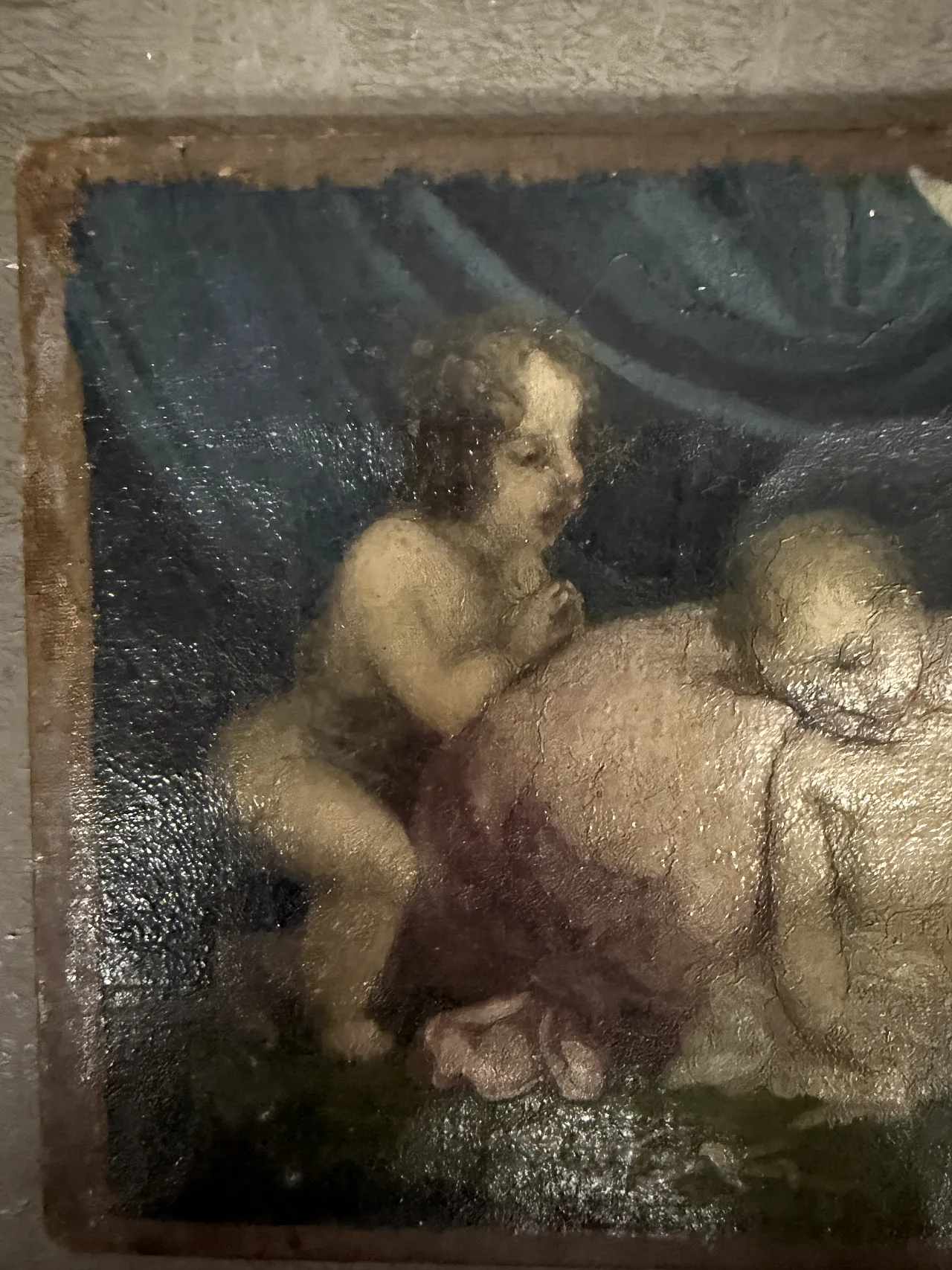 Dipinto olio su tela, putti festanti, '600 4