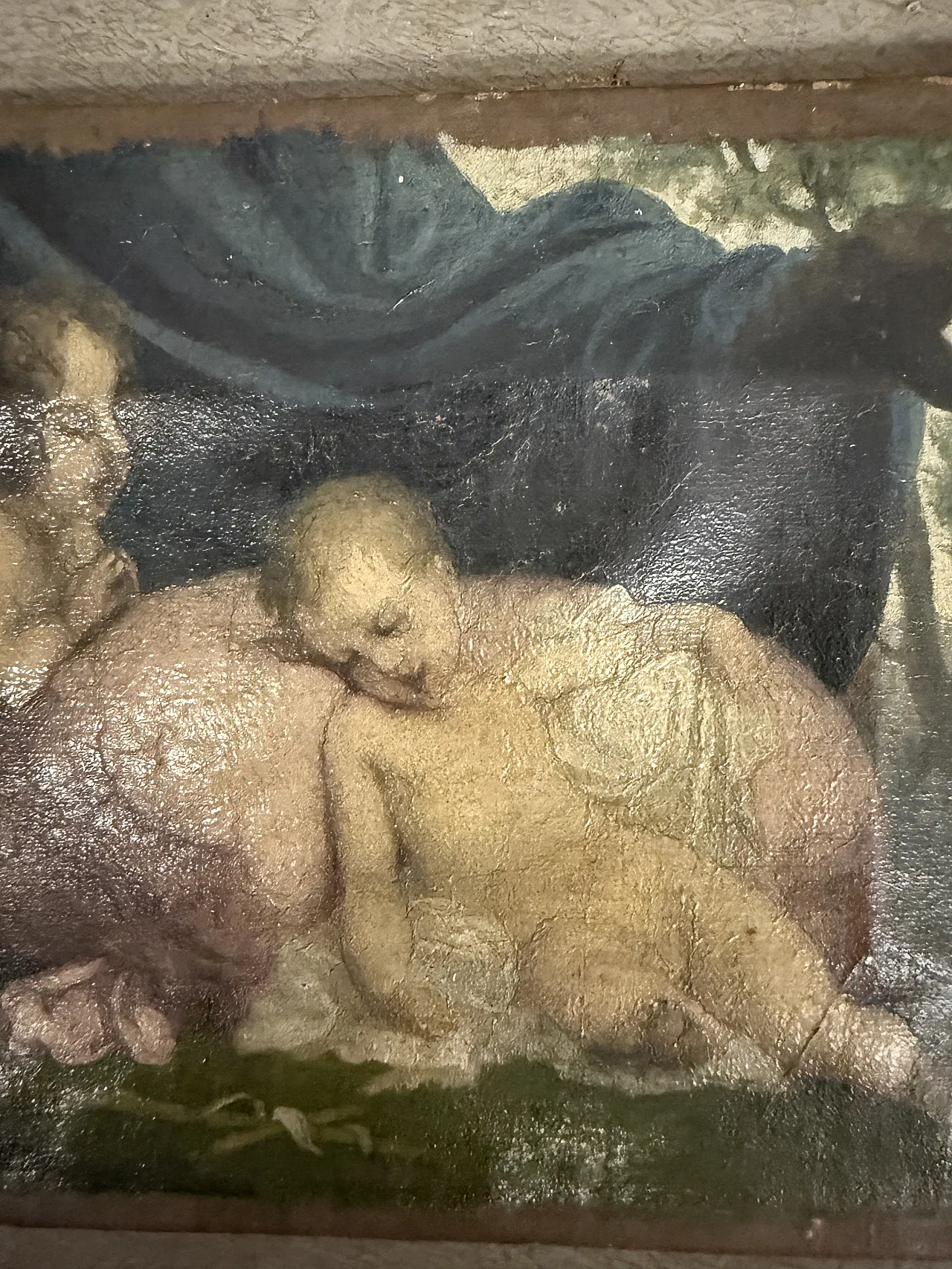 Dipinto olio su tela, putti festanti, '600 5