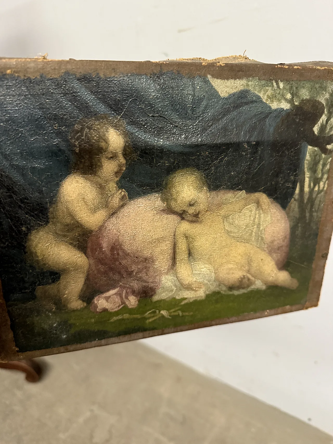 Dipinto olio su tela, putti festanti, '600 7