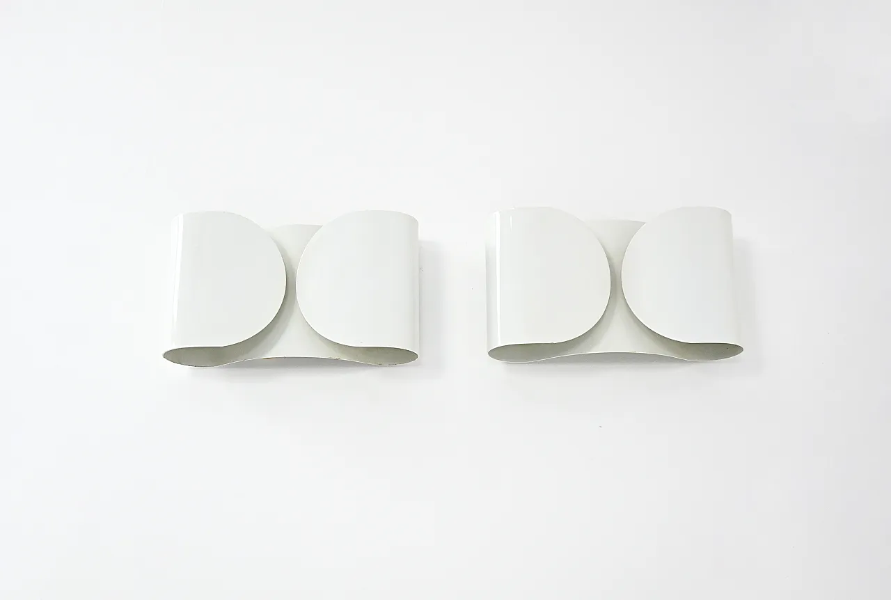 Coppia di Applique Foglio di Tobia & Afra Scarpa per Flos, anni '60 7