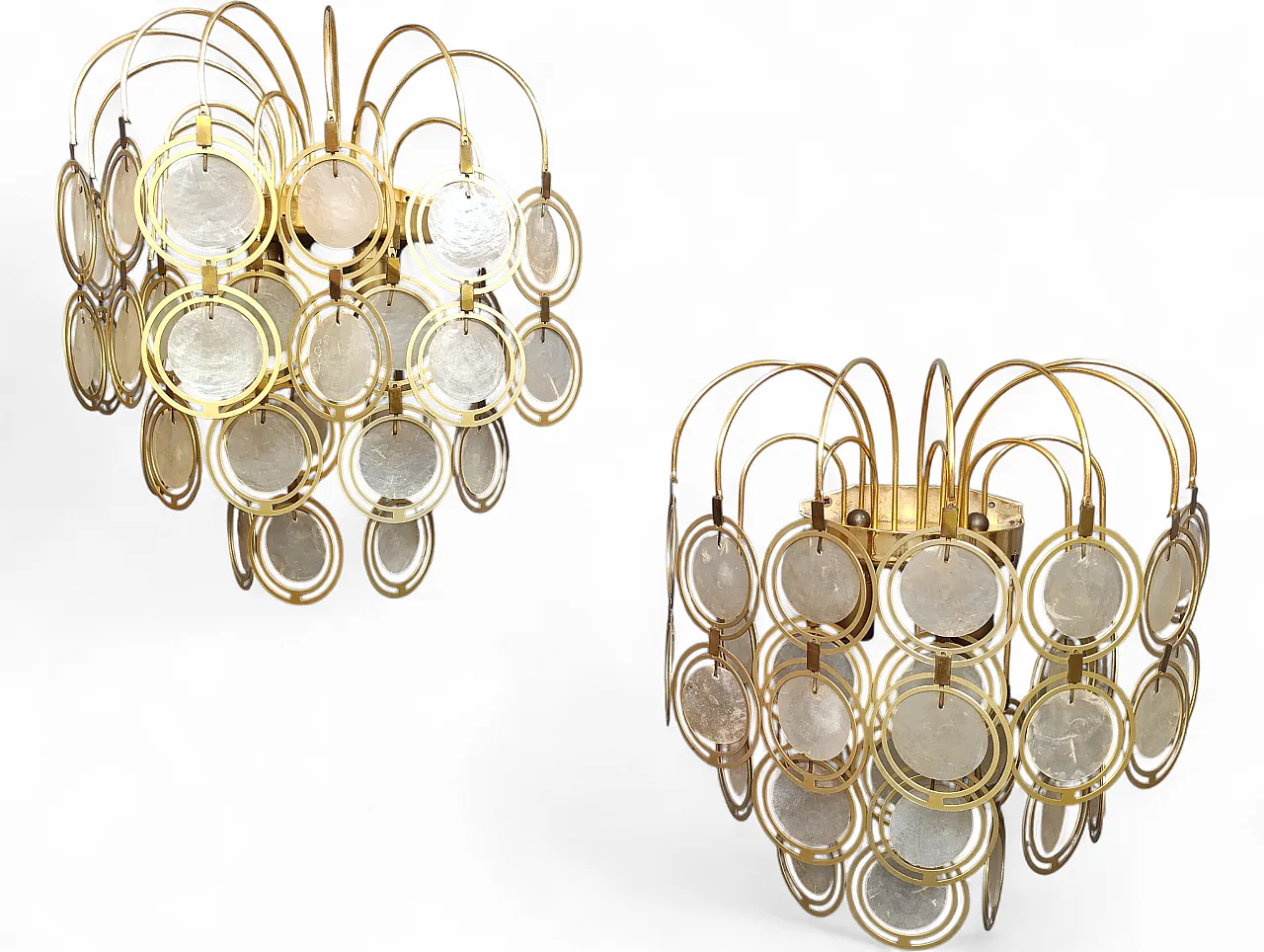 6 applique Verner Panton in ottone e madreperla, anni '70 6