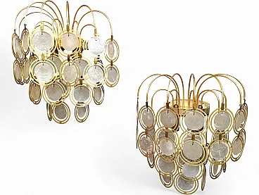 6 applique Verner Panton in ottone e madreperla, anni '70
