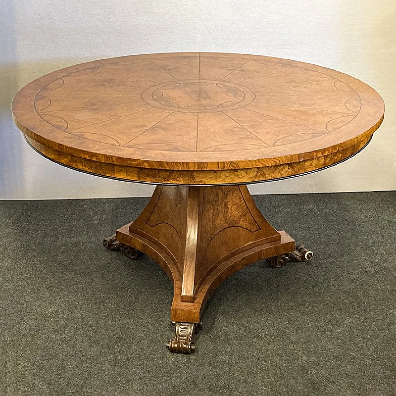 Round birch table, late 19th century 2