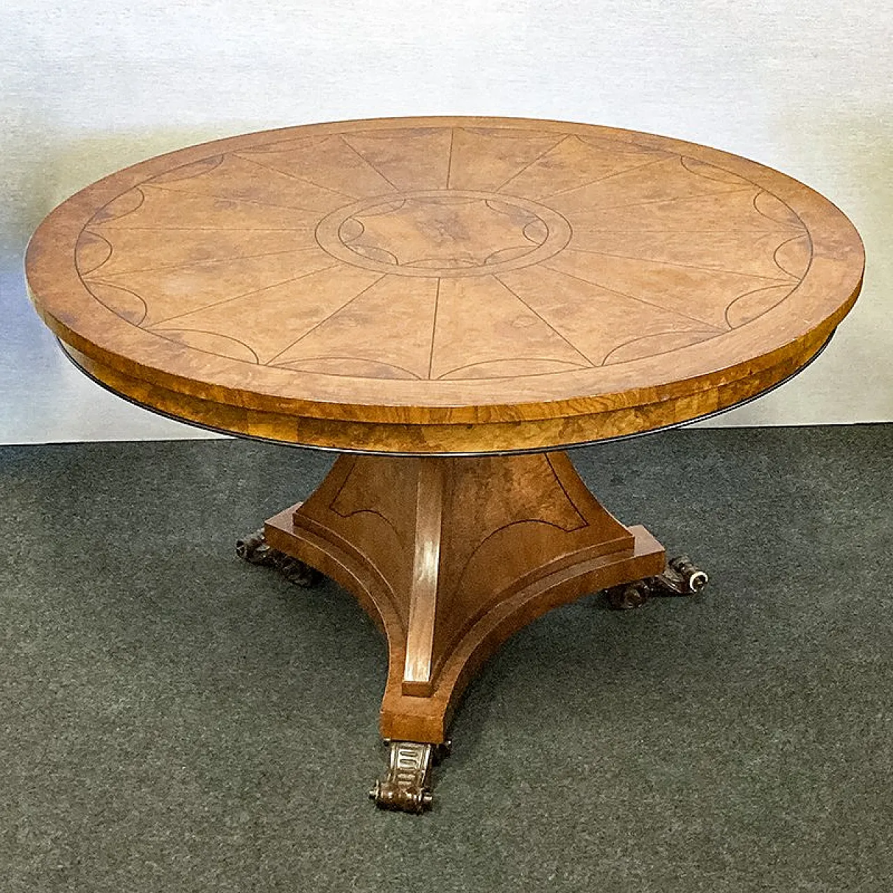 Round birch table, late 19th century 3