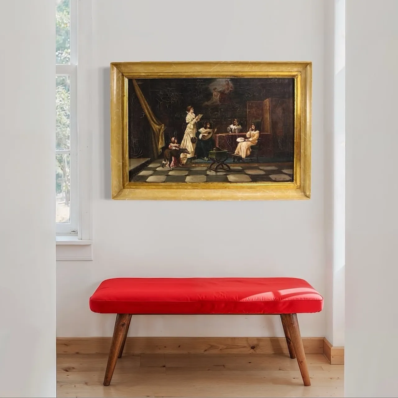 F. Bonati, Interior scene, oil painting signed and dated 1913 7