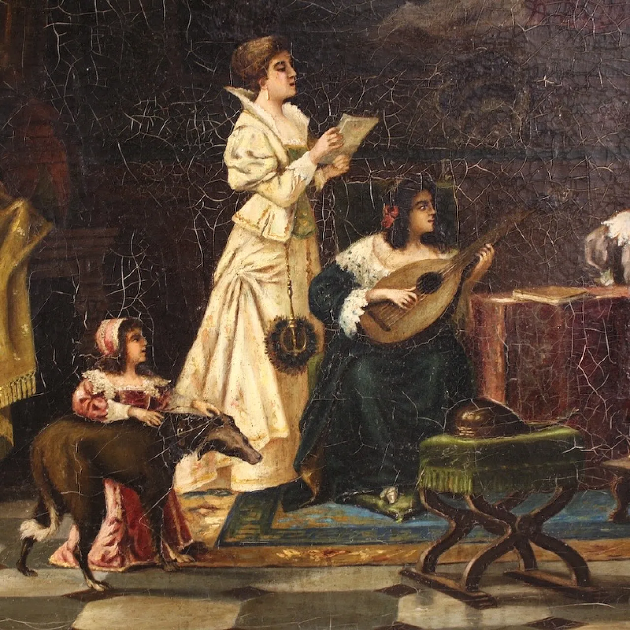 F. Bonati, Interior scene, oil painting signed and dated 1913 8