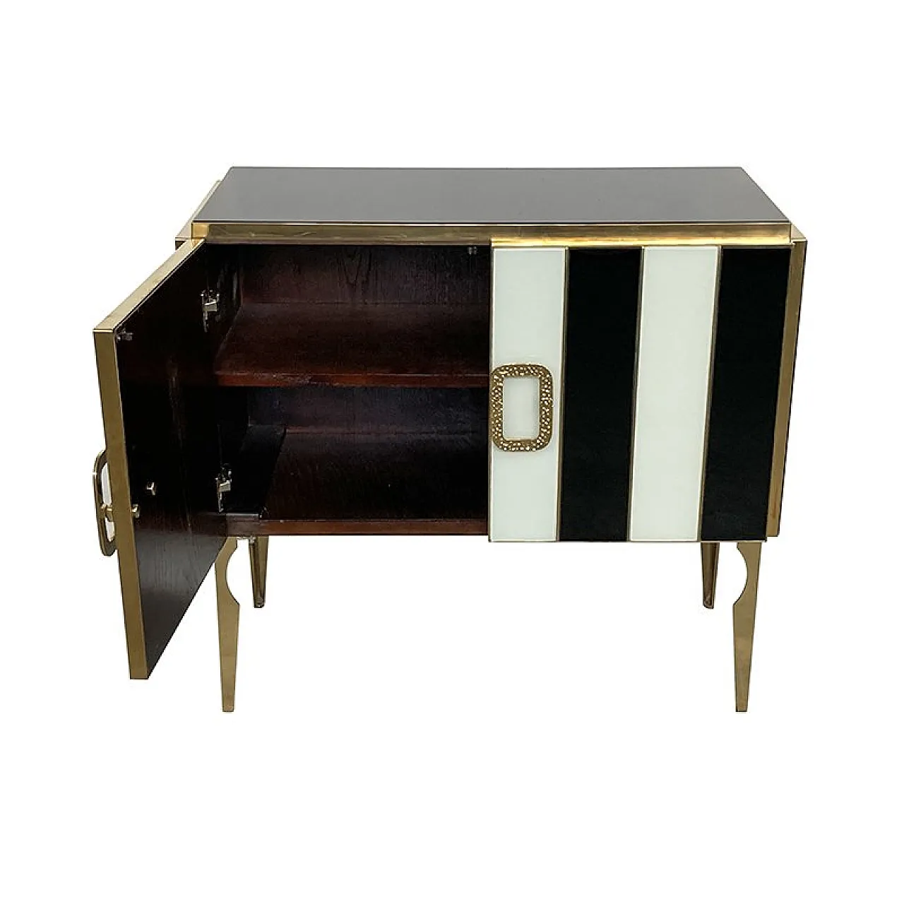 Sideboard in black and white Murano glass, 1980s 5