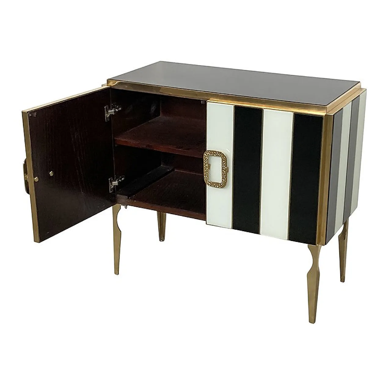 Sideboard in black and white Murano glass, 1980s 7