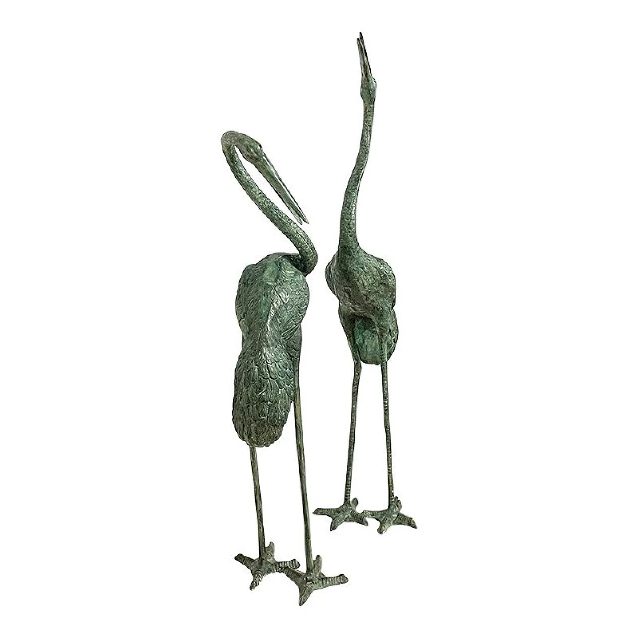Bronze heron sculptures, Italy, 20th century, set of 2 3