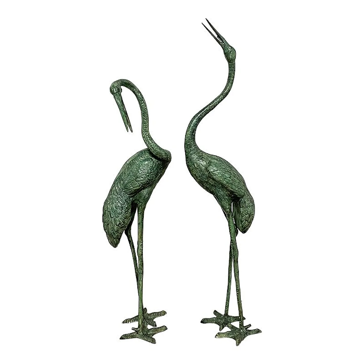 Bronze heron sculptures, Italy, 20th century, set of 2 5