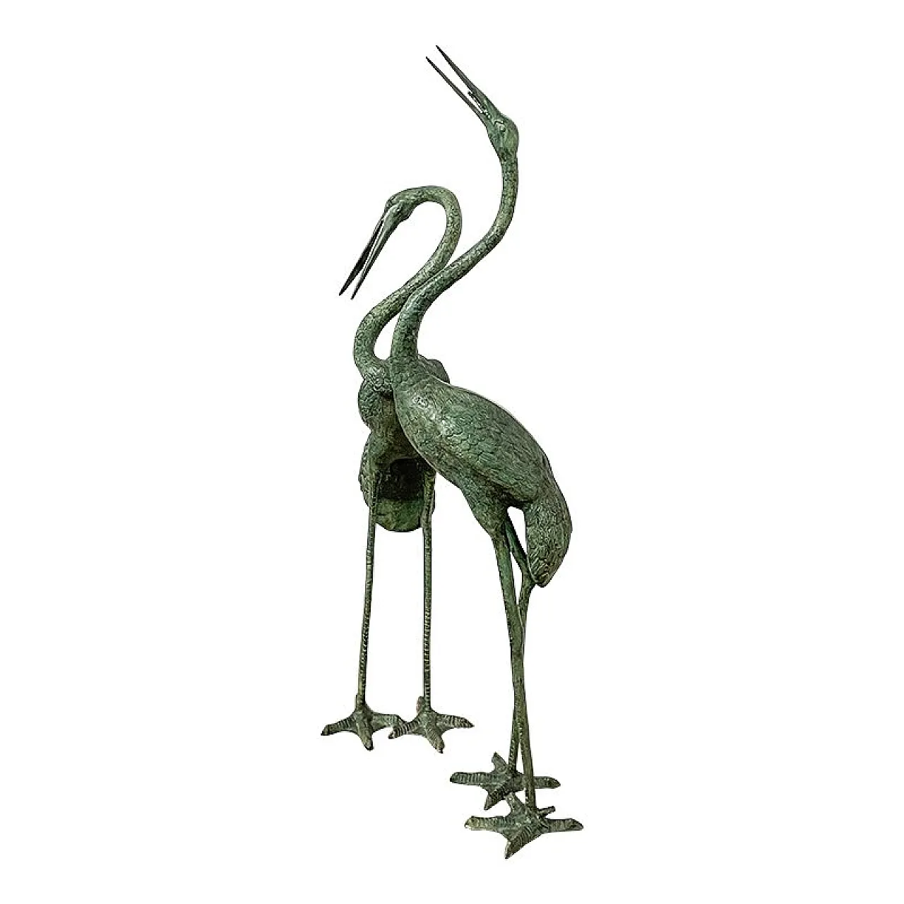 Bronze heron sculptures, Italy, 20th century, set of 2 7