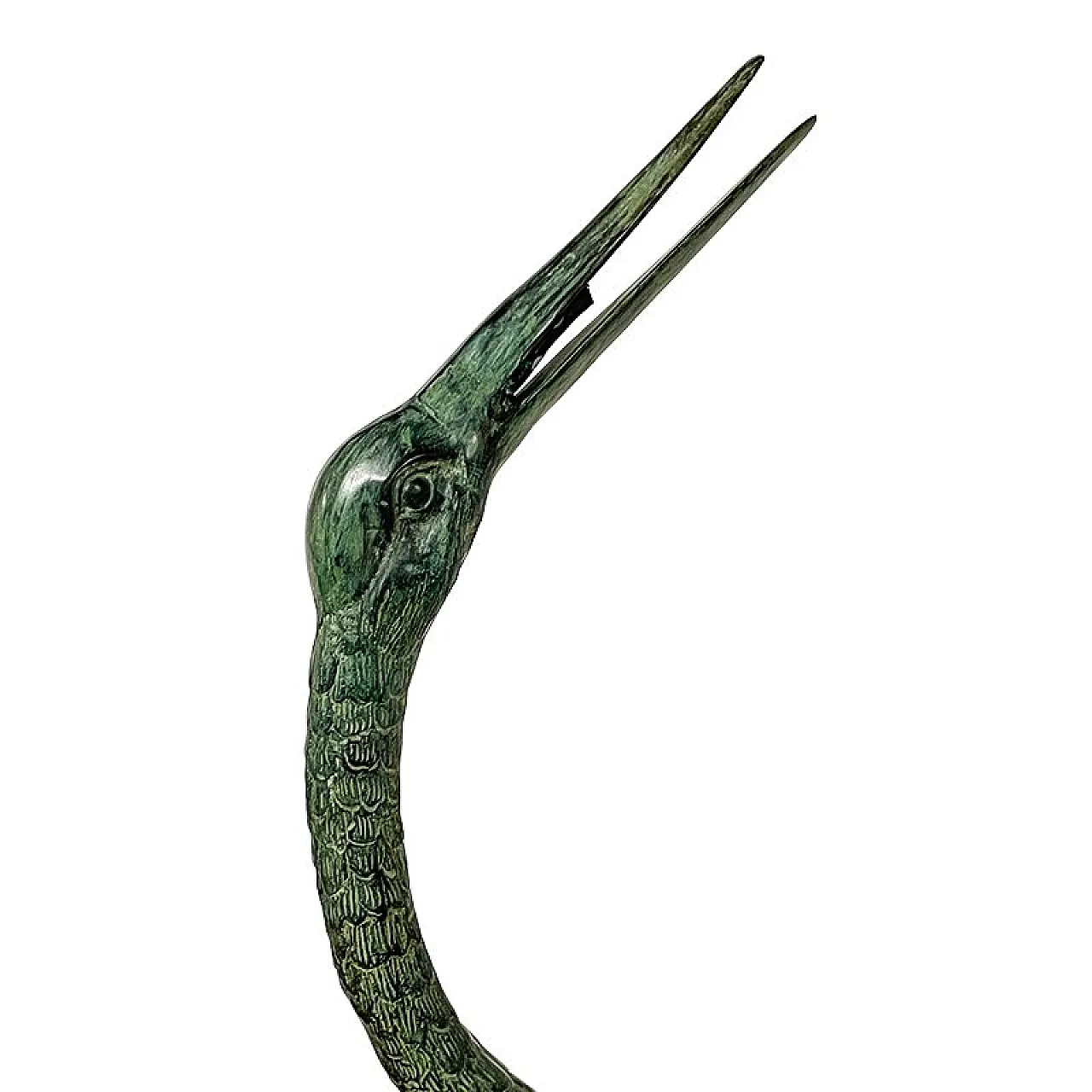 Bronze heron sculptures, Italy, 20th century, set of 2 10