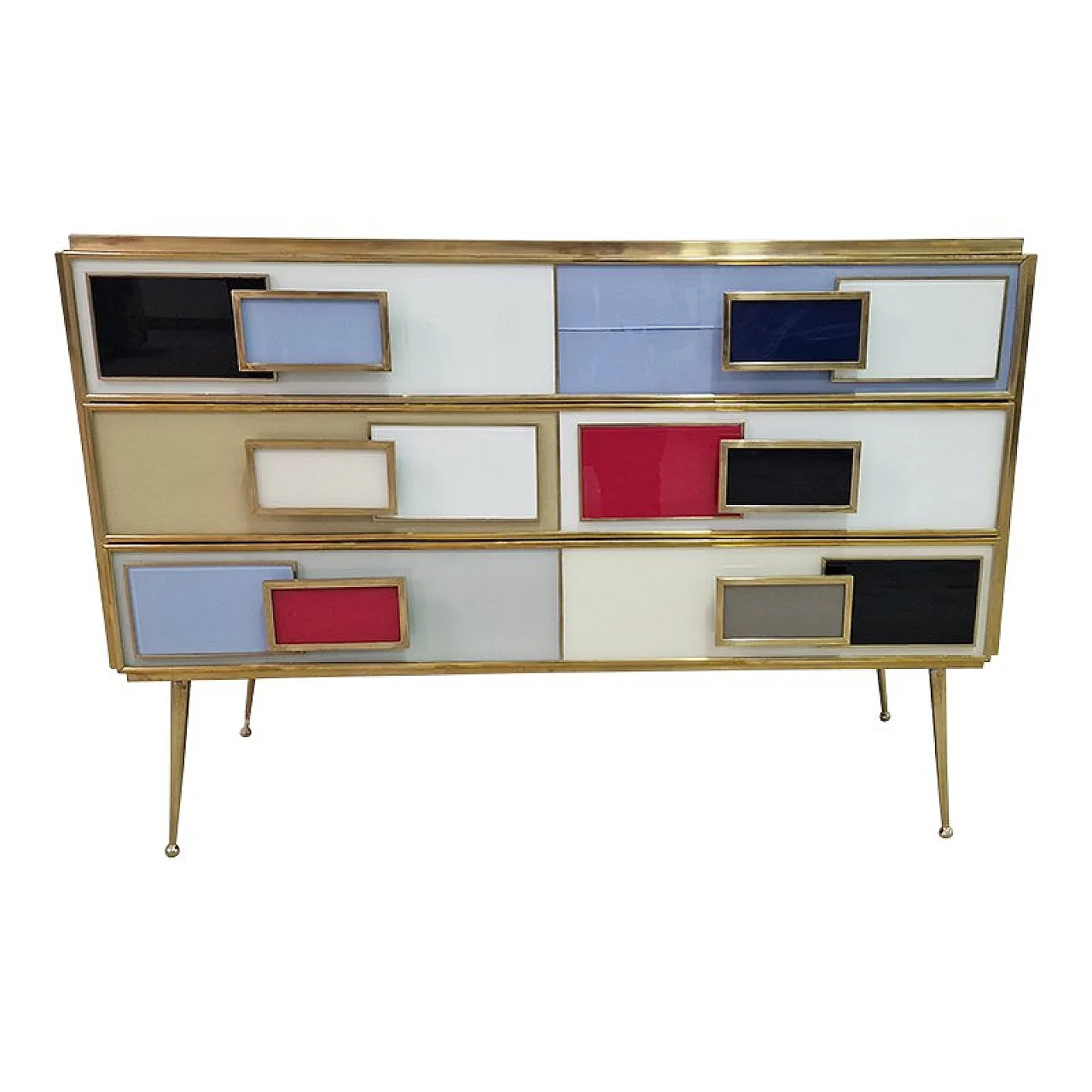 Dresser with 3 glass drawers, 1990s 1