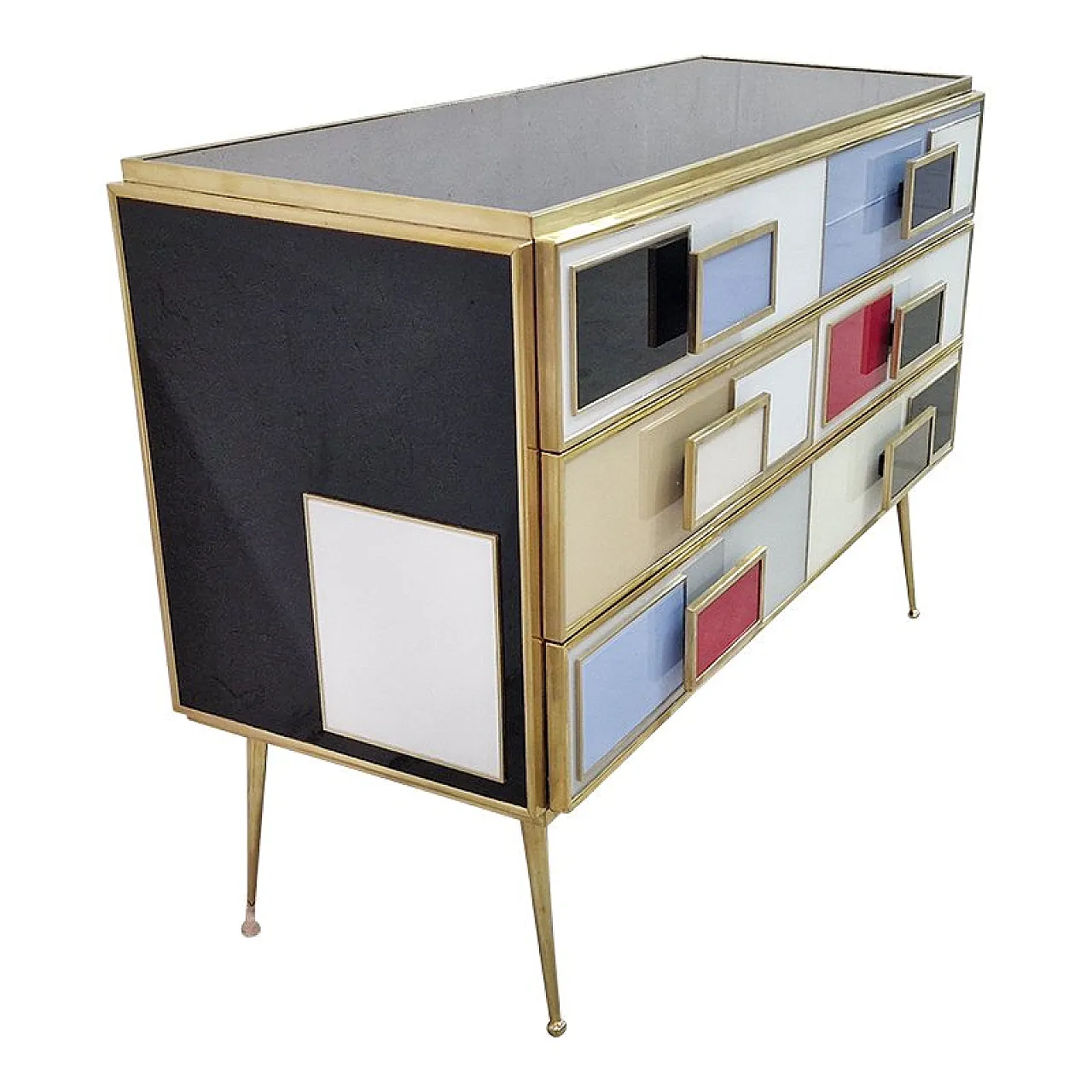 Dresser with 3 glass drawers, 1990s 2