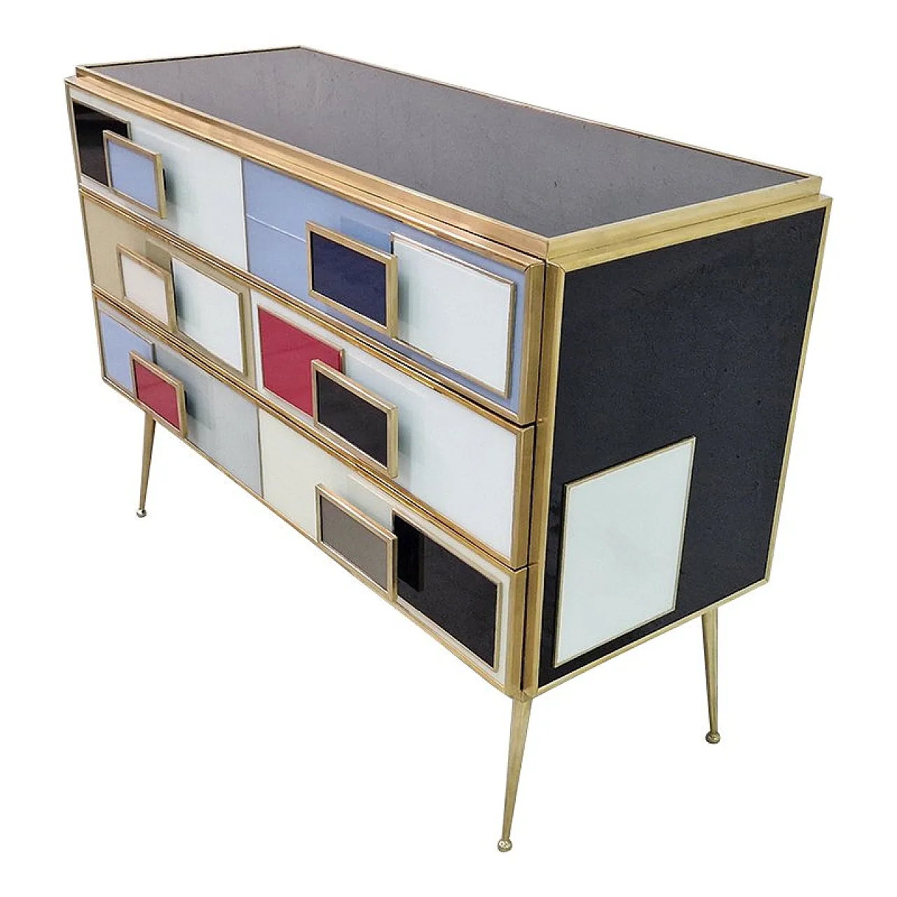 Dresser with 3 glass drawers, 1990s 3