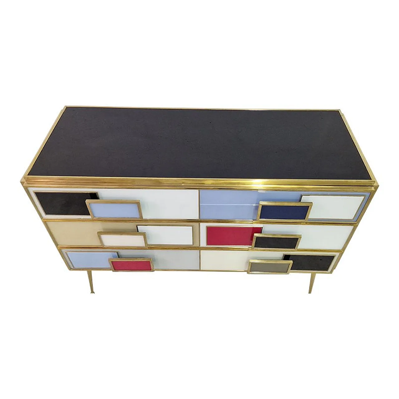 Dresser with 3 glass drawers, 1990s 4