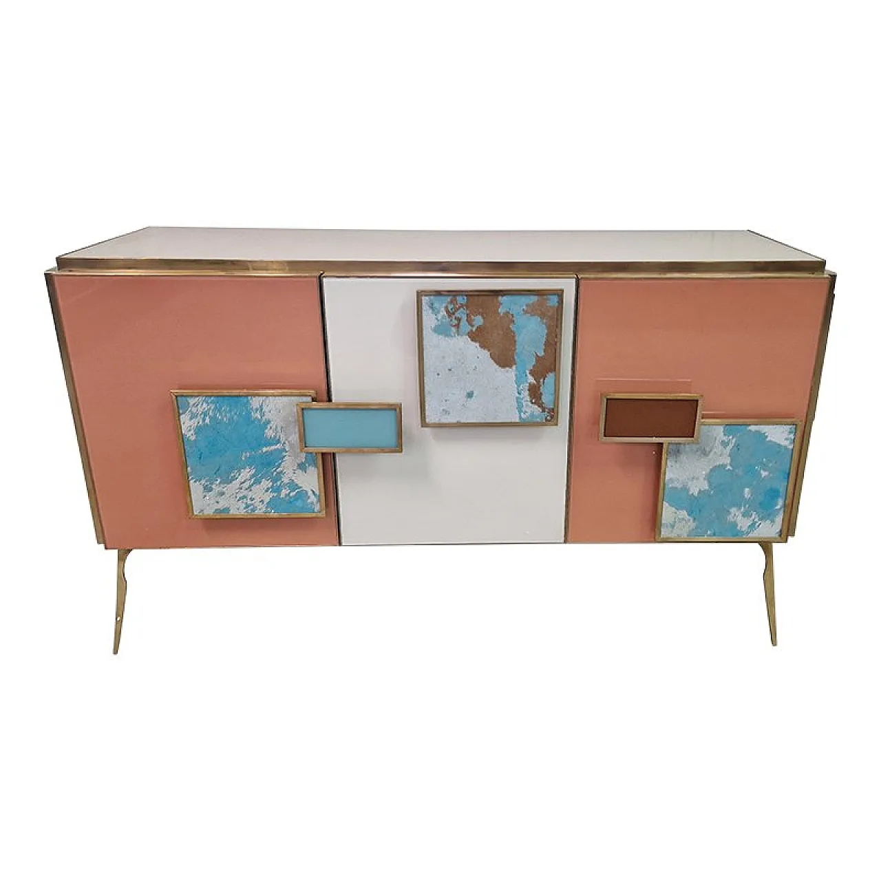 Three-door glass sideboard, 1990s 2