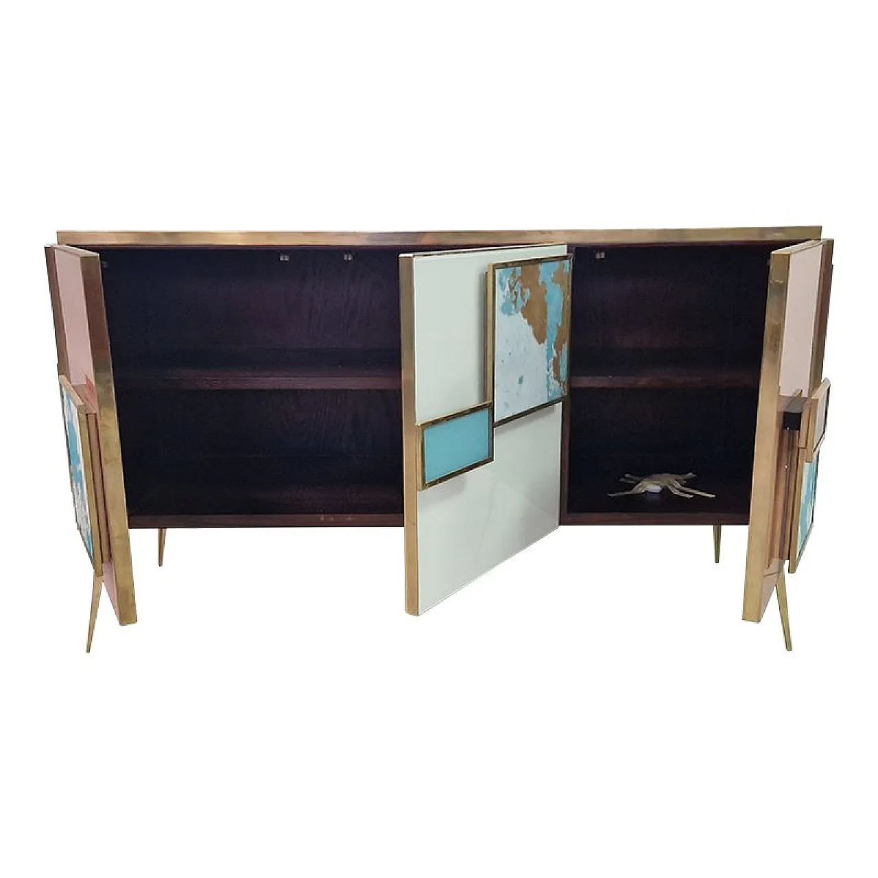 Three-door glass sideboard, 1990s 4