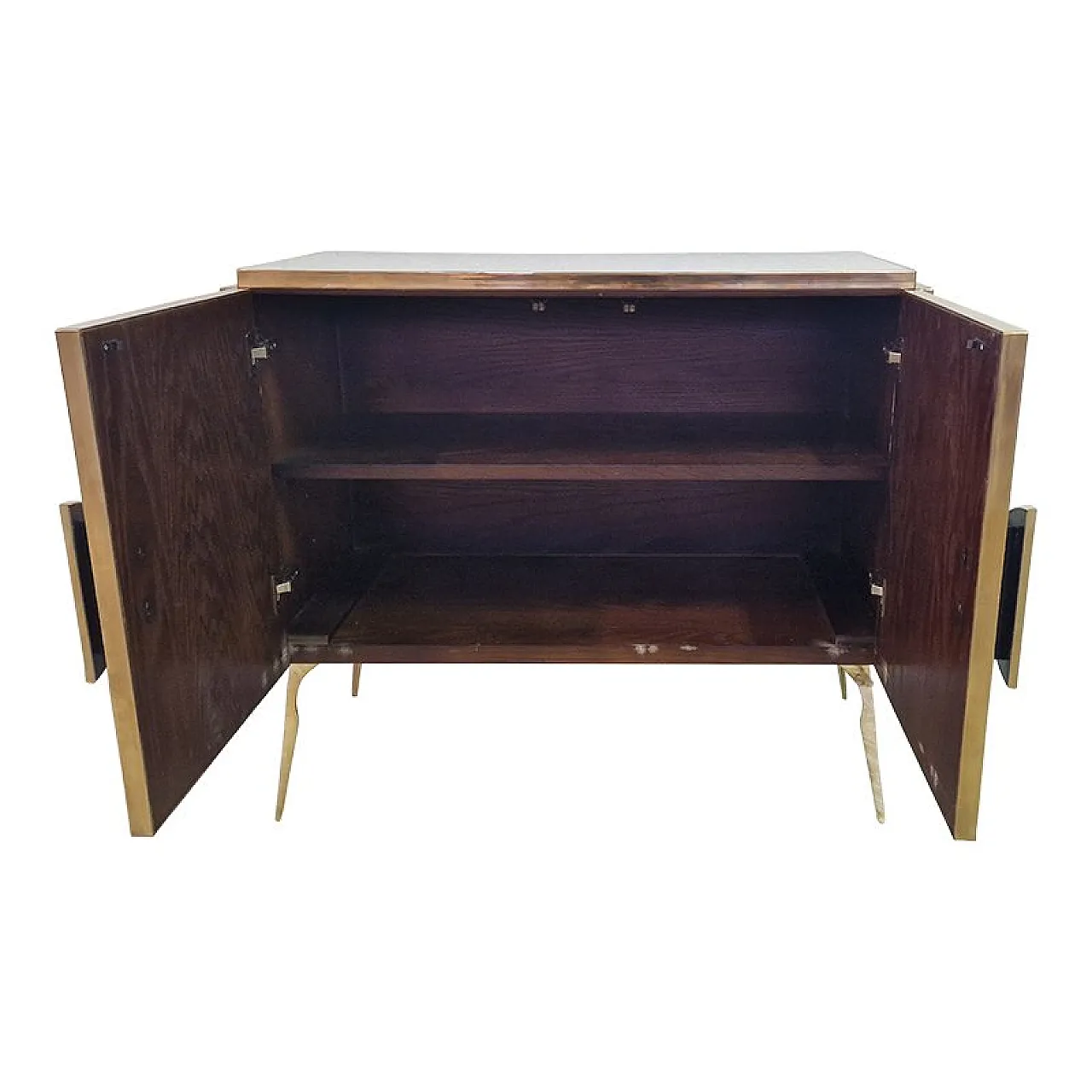 White sideboard with glass doors, 1990s 4