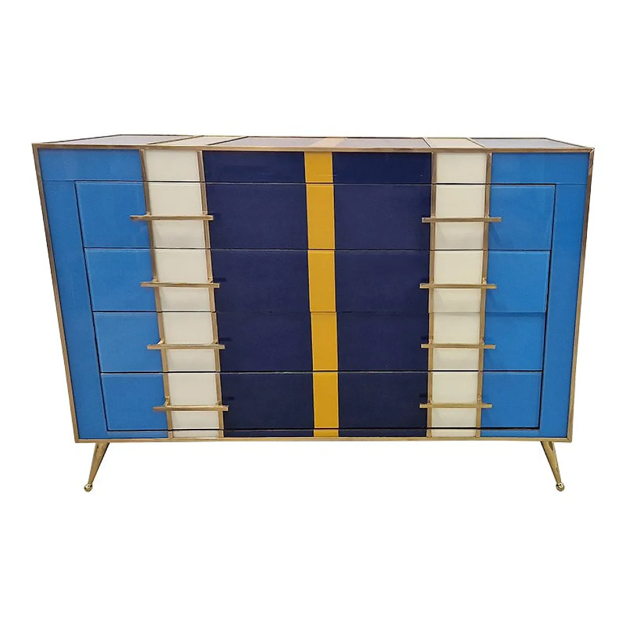 Chest of drawers with 4 glass drawers, 1990s 2