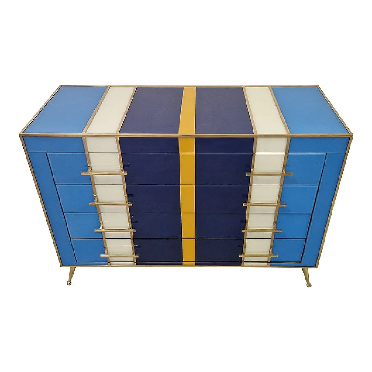 Chest of drawers with 4 glass drawers, 1990s 3