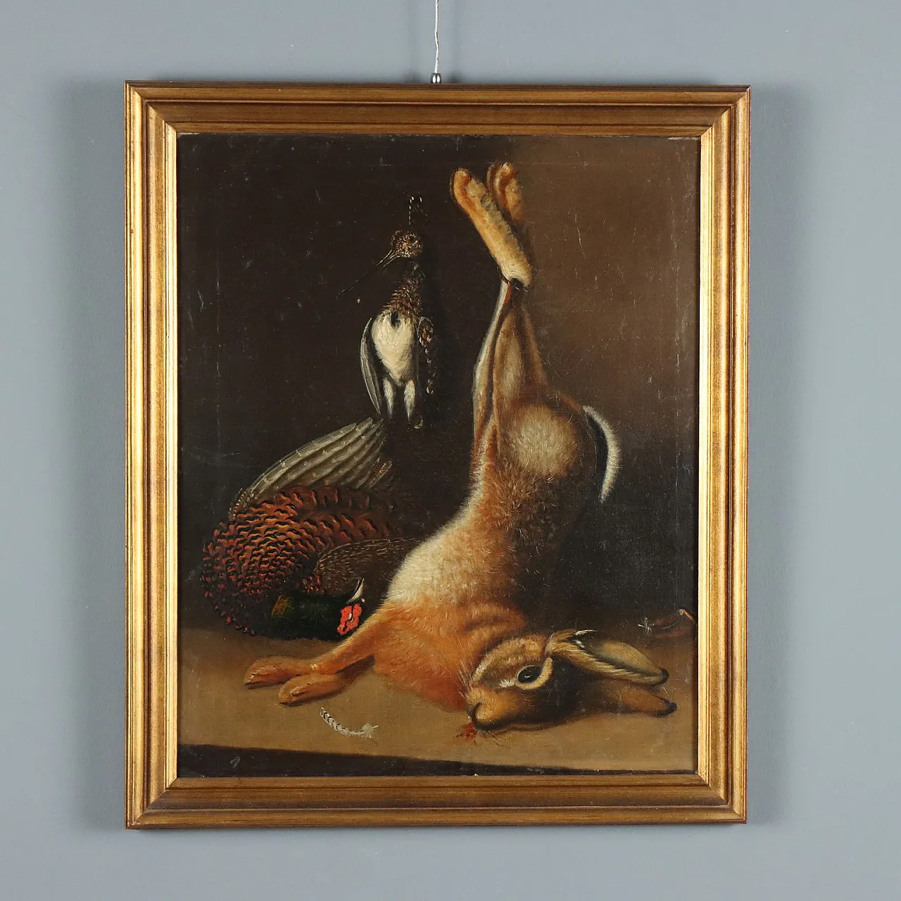 Game painting, oil on canvas, 19th century 1