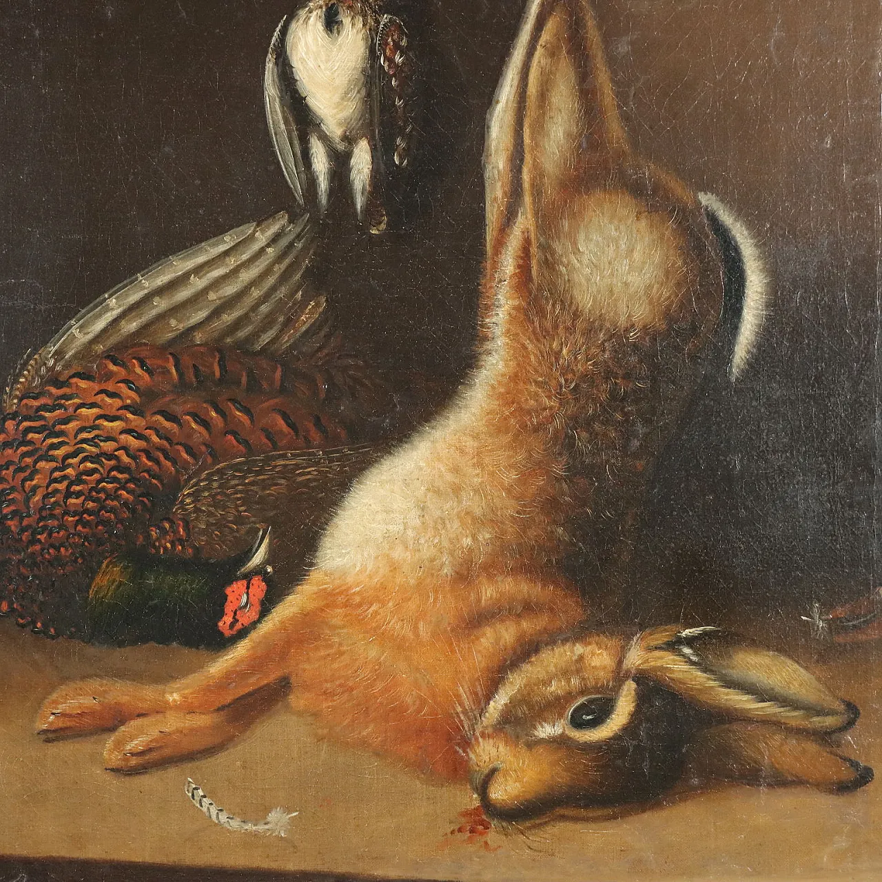 Game painting, oil on canvas, 19th century 3