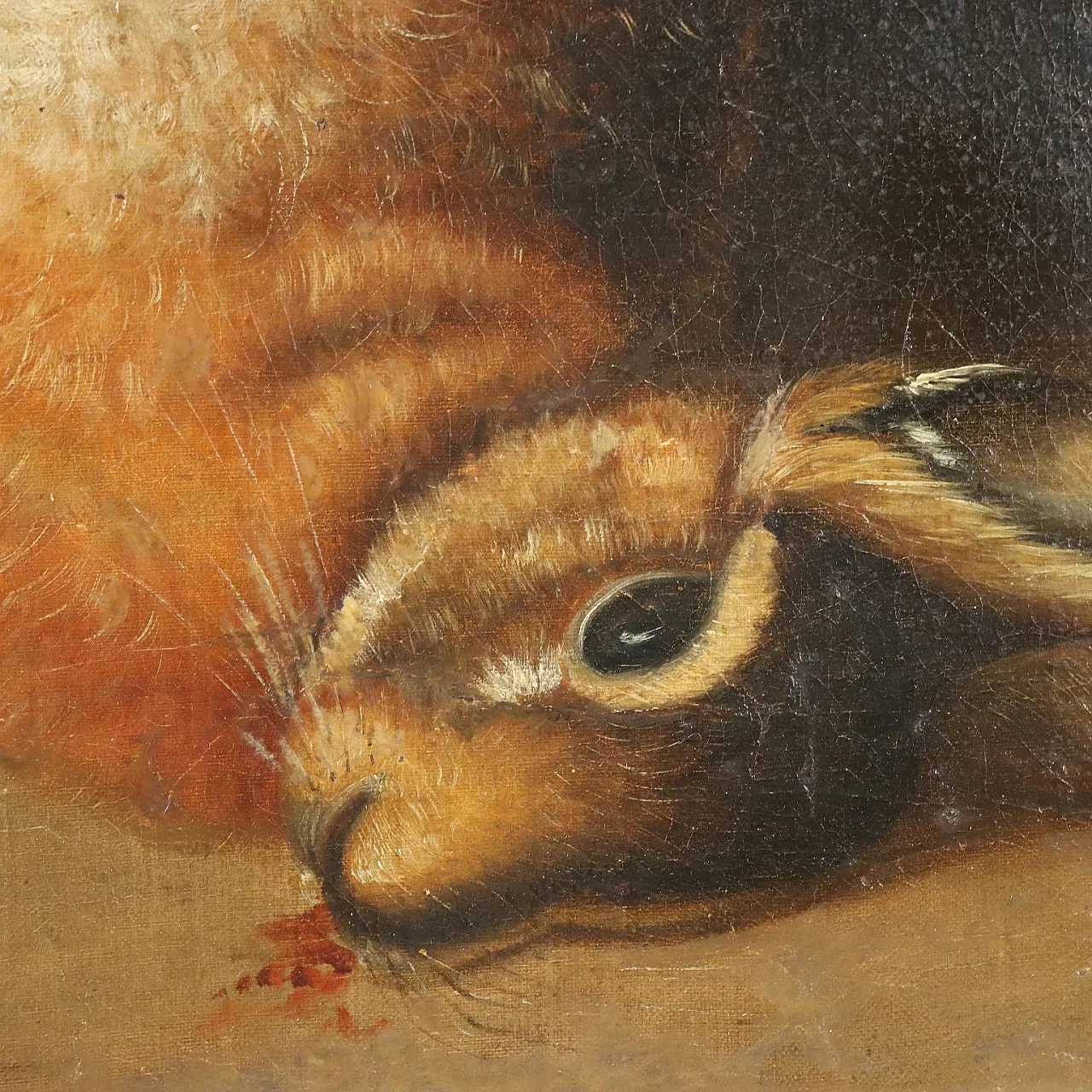 Game painting, oil on canvas, 19th century 4