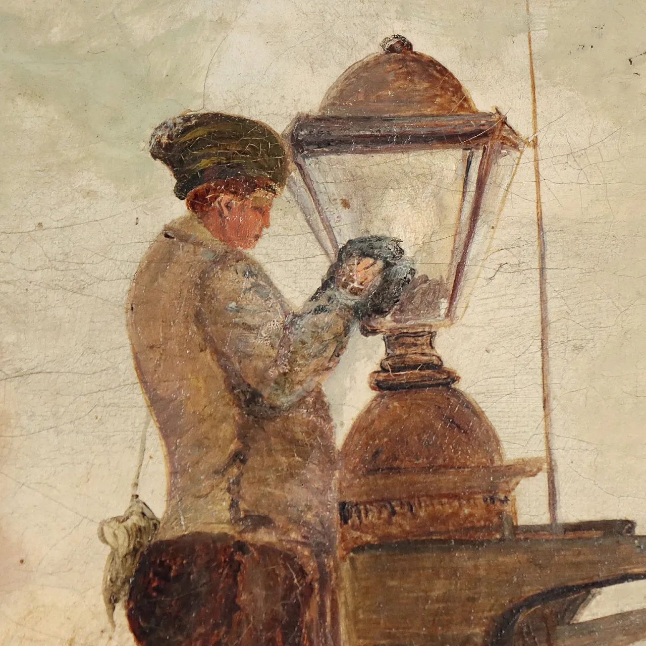Sailors Lighting the Lighthouse, oil on canvas, 19th century 5