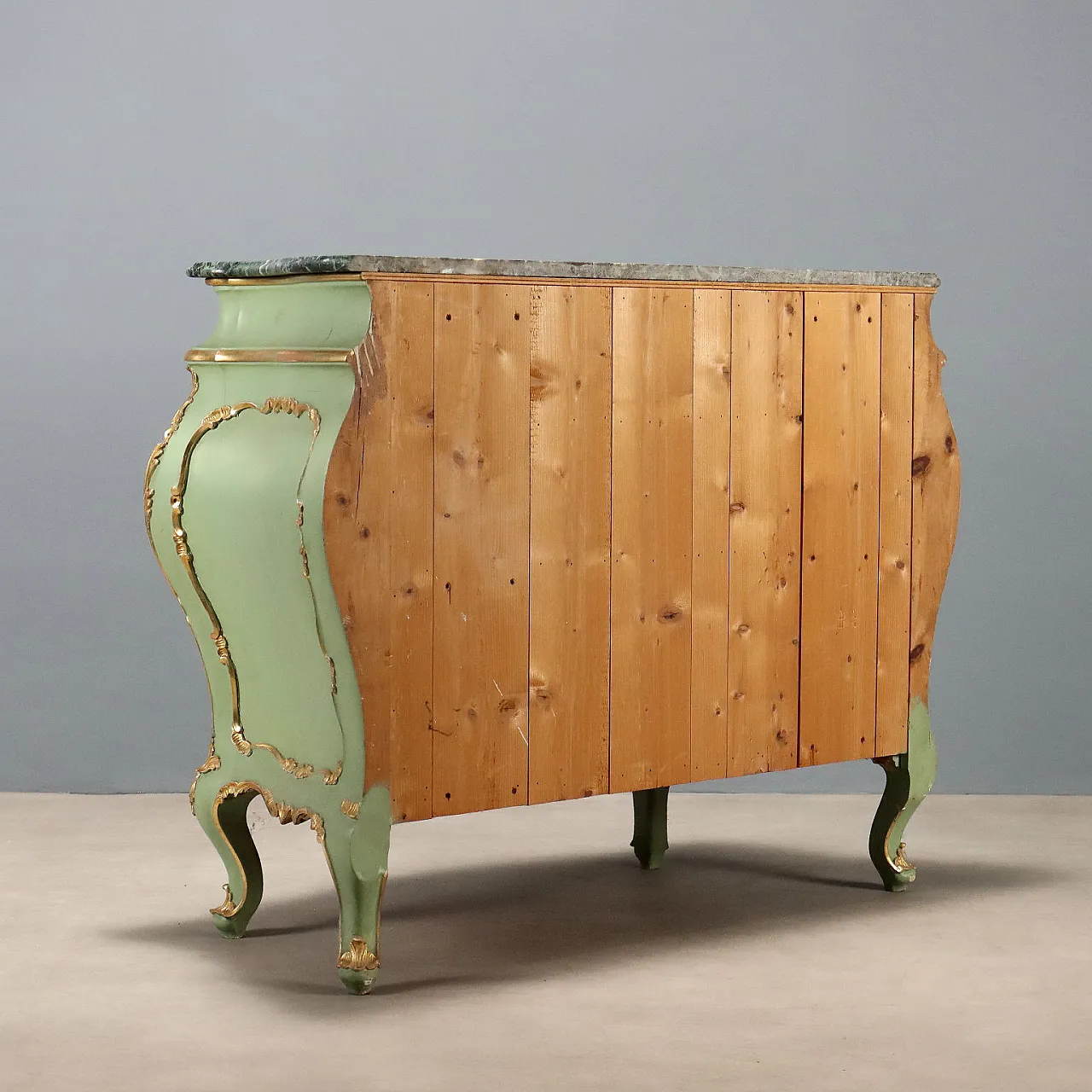 Lacquered and gilded Baroque style chest of drawers, 19th century 10