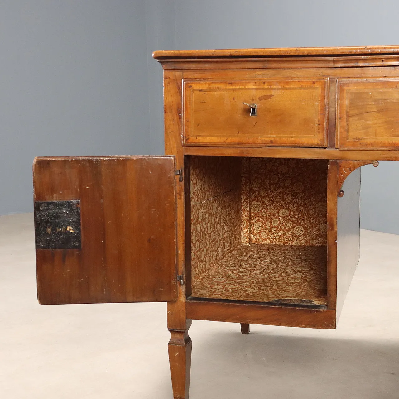 Directoire open desk in walnut, 19th century 7