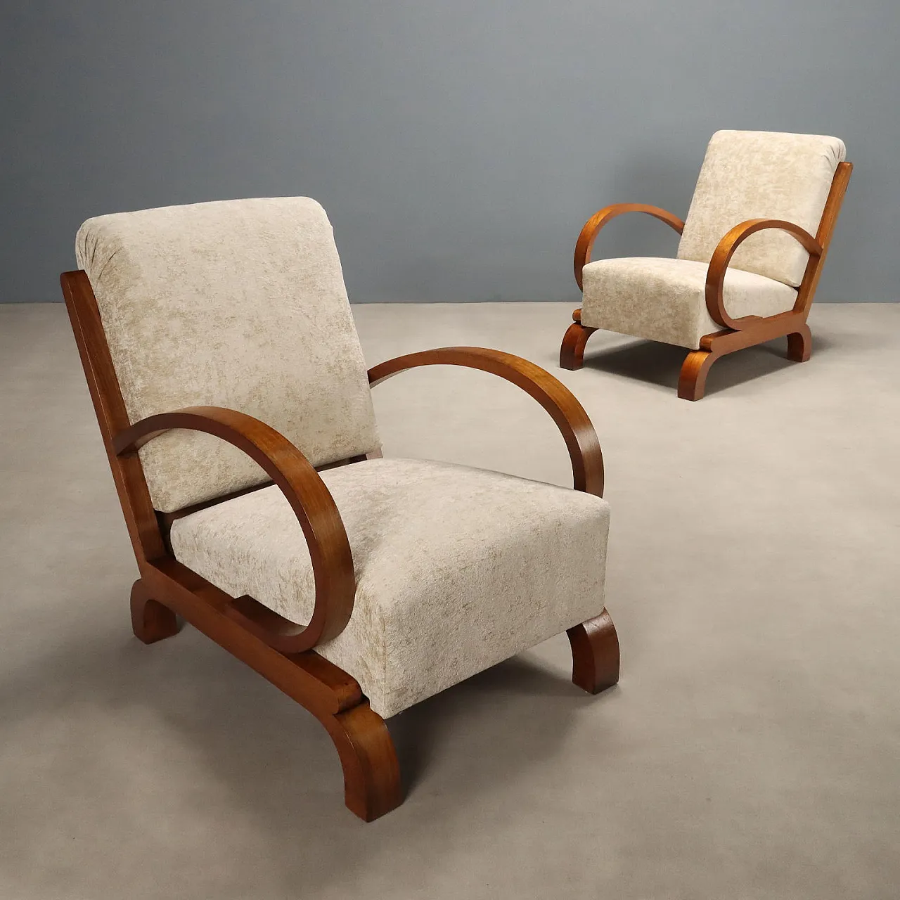 Pair of Deco armchairs, early 20th century 1
