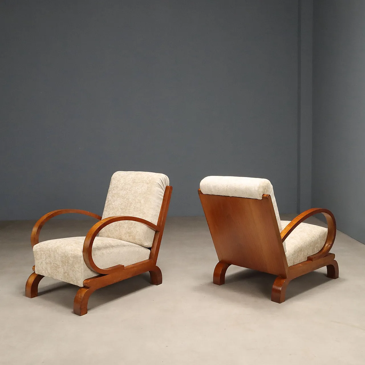 Pair of Deco armchairs, early 20th century 3